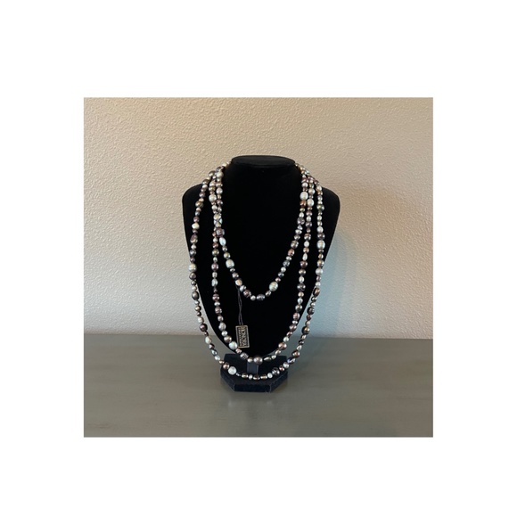 Honora Cultured Pearl 80" Endless Strand Necklace, Black NWT - Picture 3 of 3